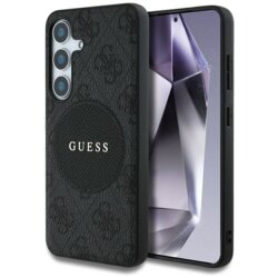 Husa Samsung Galaxy S25 Plus Guess 4G Circle Classic Logo MagSafe, negru, GUHMS25MP4PGRSGK