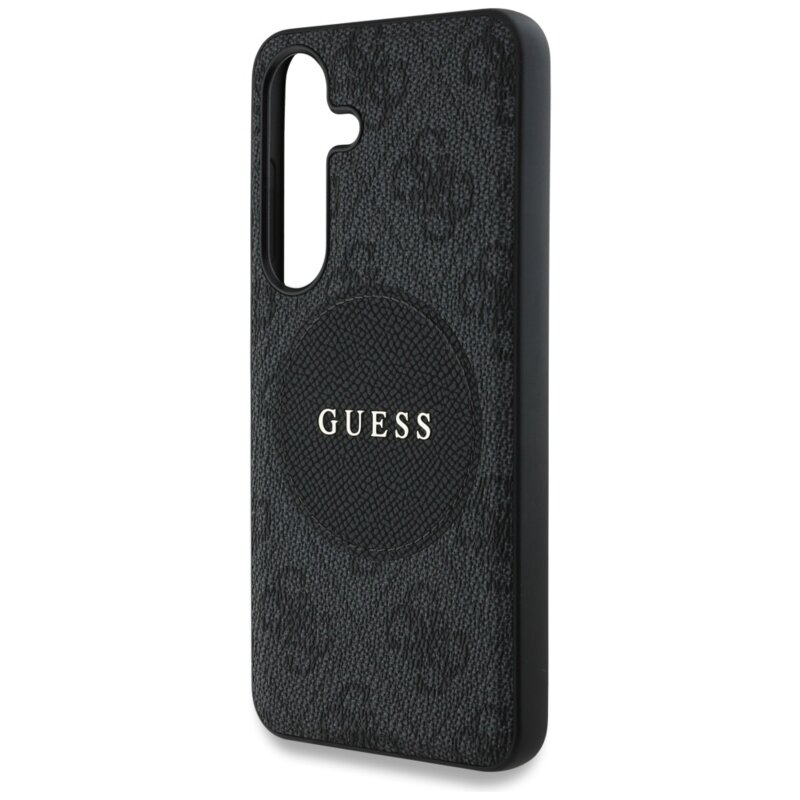 Husa Samsung Galaxy S25 Plus Guess 4G Circle Classic Logo MagSafe, negru, GUHMS25MP4PGRSGK