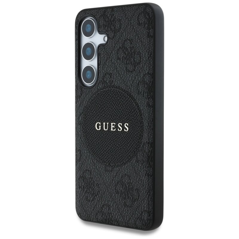 Husa Samsung Galaxy S25 Plus Guess 4G Circle Classic Logo MagSafe, negru, GUHMS25MP4PGRSGK