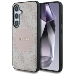 Husa Samsung Galaxy S25 Guess 4G Circle Classic Logo MagSafe, roz, GUHMS25SP4PGRSGP