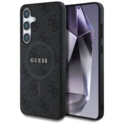 Husa Samsung Galaxy S25 Plus Guess 4G Ring Classic Logo MagSafe, negru, GUHMS25MG4GFRK
