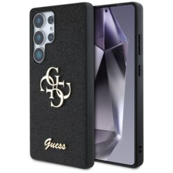 Husa Guess Glitter Script Big 4G Logo Samsung Galaxy S25 Ultra, negru, GUHCS25LHG4SGK