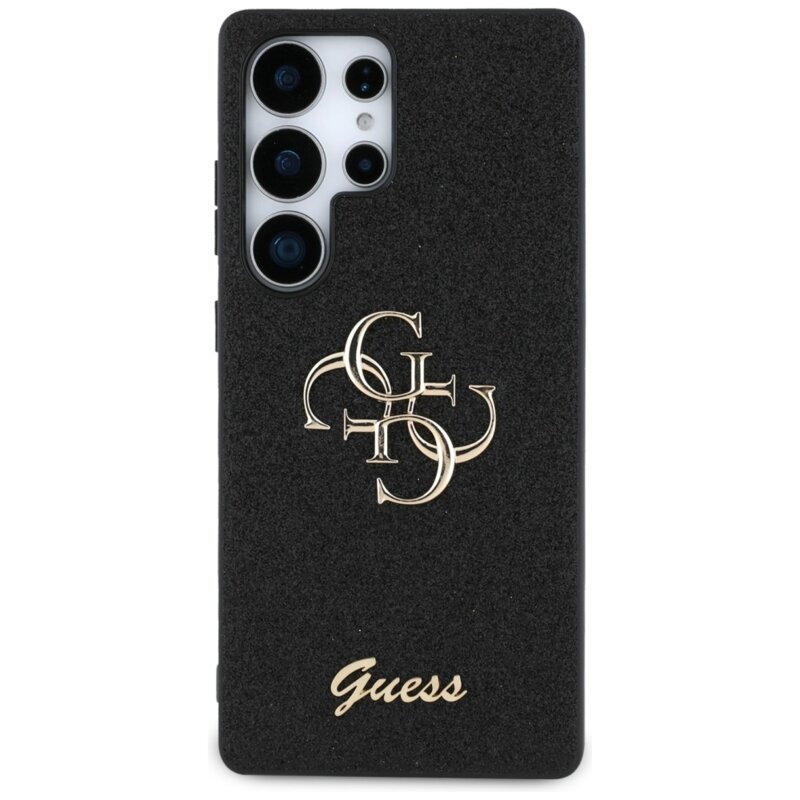 Husa Guess Glitter Script Big 4G Logo Samsung Galaxy S25 Ultra, negru, GUHCS25LHG4SGK