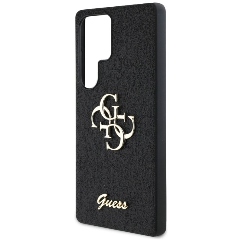 Husa Guess Glitter Script Big 4G Logo Samsung Galaxy S25 Ultra, negru, GUHCS25LHG4SGK