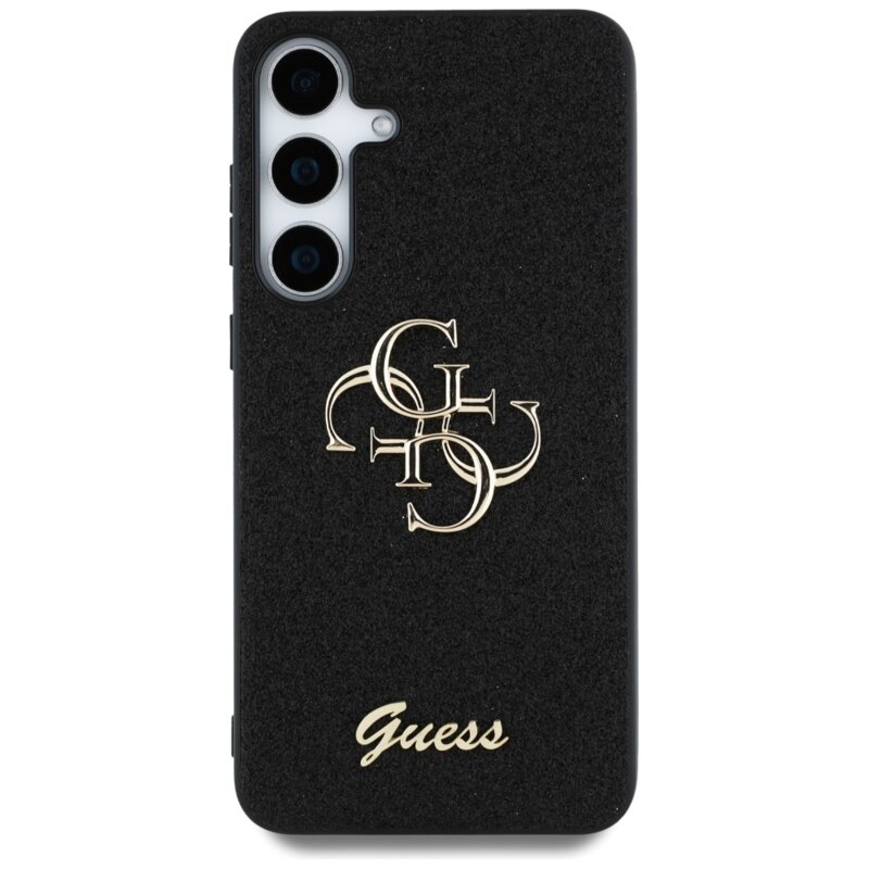 Husa Guess Glitter Script Big 4G Logo Samsung Galaxy S25 Plus, negru, GUHCS25MHG4SGK
