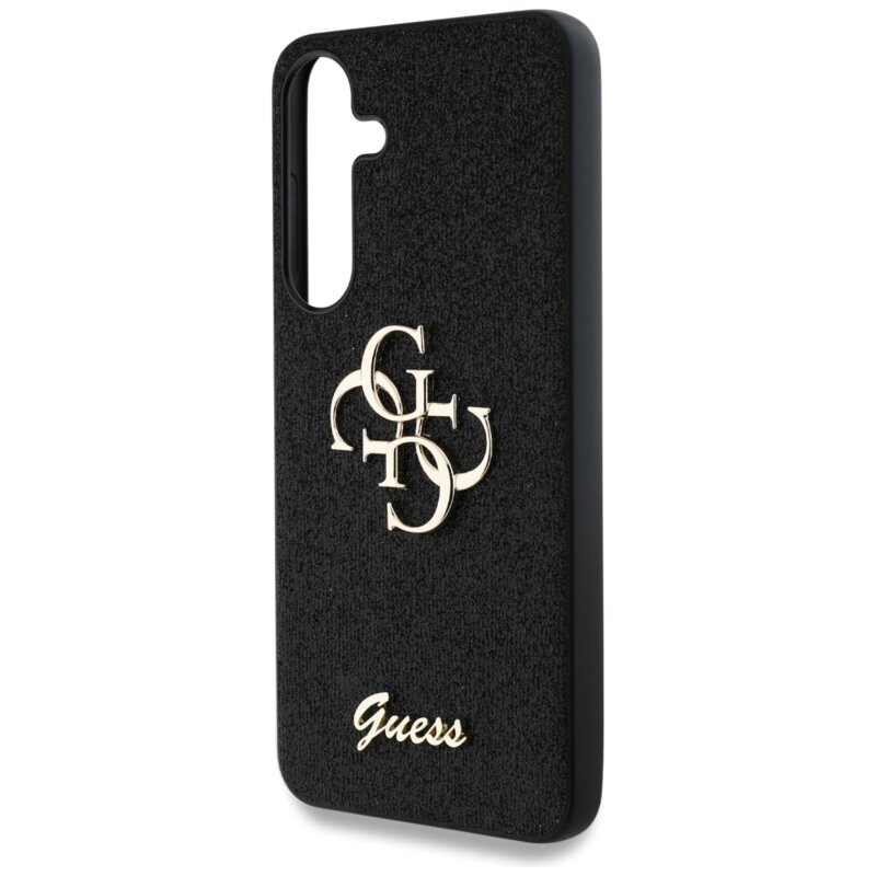 Husa Guess Glitter Script Big 4G Logo Samsung Galaxy S25 Plus, negru, GUHCS25MHG4SGK