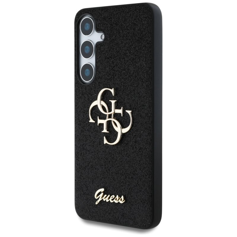 Husa Guess Glitter Script Big 4G Logo Samsung Galaxy S25, negru, GUHCS25SHG4SGK