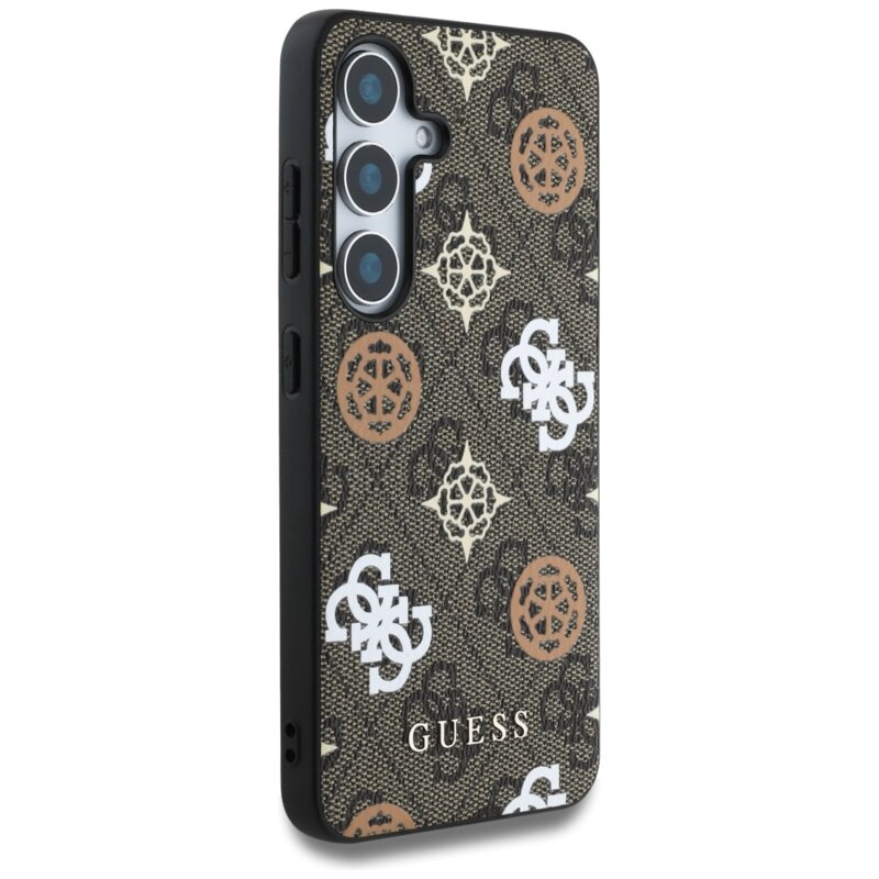 Husa originala Guess Samsung Galaxy S25 Hardcase 4G Peony, maro, GUHMS25SP4PWPW