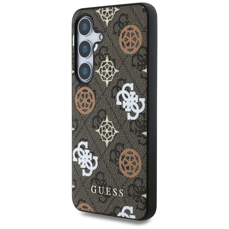 Husa originala Guess Samsung Galaxy S25 Hardcase 4G Peony, maro, GUHMS25SP4PWPW