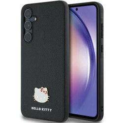 Husa Hello Kitty Samsung Galaxy A55 5G Hardcase Metal Logo Kitty Head, negru, HKHCSA55PGHDLMK