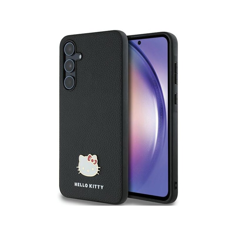Husa Hello Kitty Samsung Galaxy A55 5G Hardcase Metal Logo Kitty Head, negru, HKHCSA55PGHDLMK