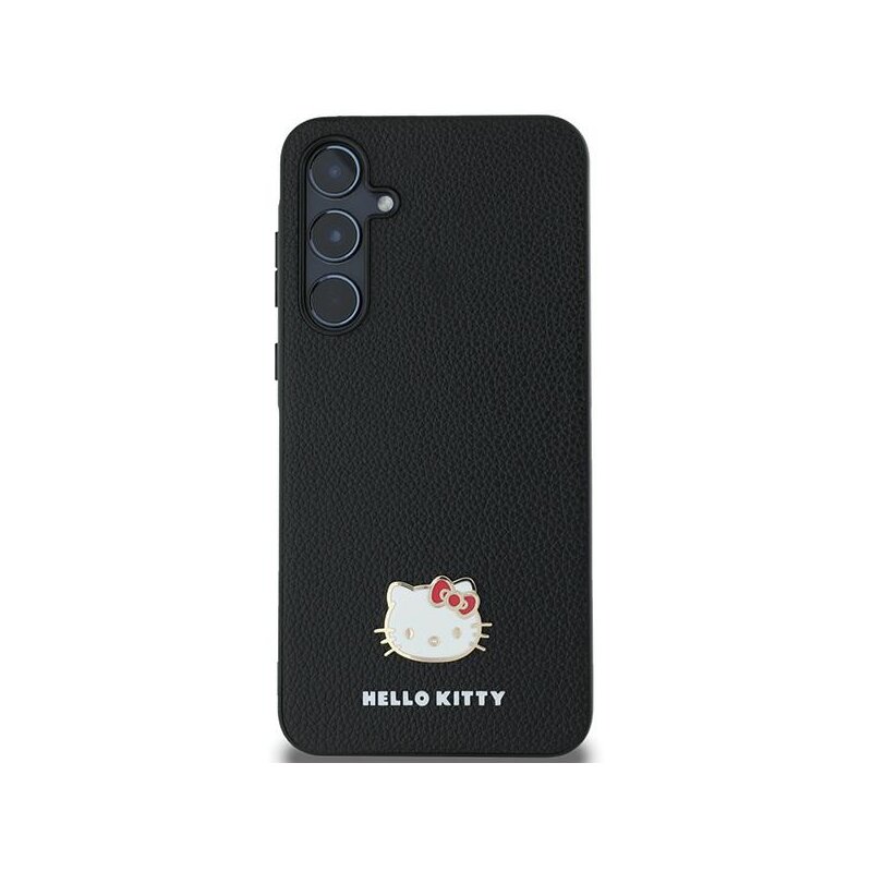 Husa Hello Kitty Samsung Galaxy A55 5G Hardcase Metal Logo Kitty Head, negru, HKHCSA55PGHDLMK