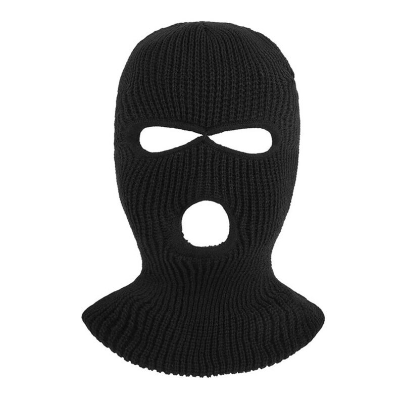 Cagula balaclava cu 3 gauri pentru ski neagra unisex Techsuit