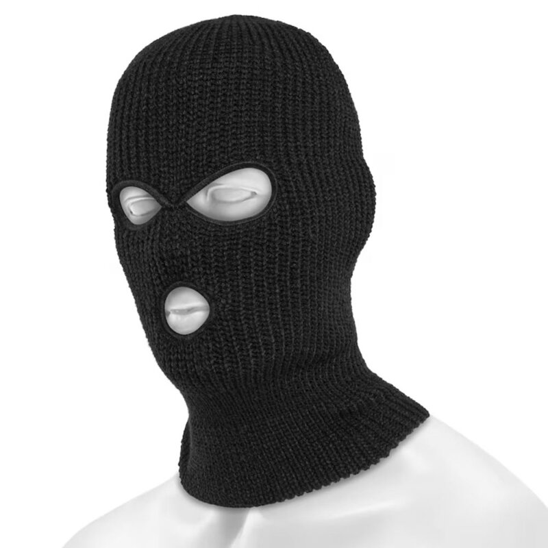 Cagula balaclava cu 3 gauri pentru ski neagra unisex Techsuit
