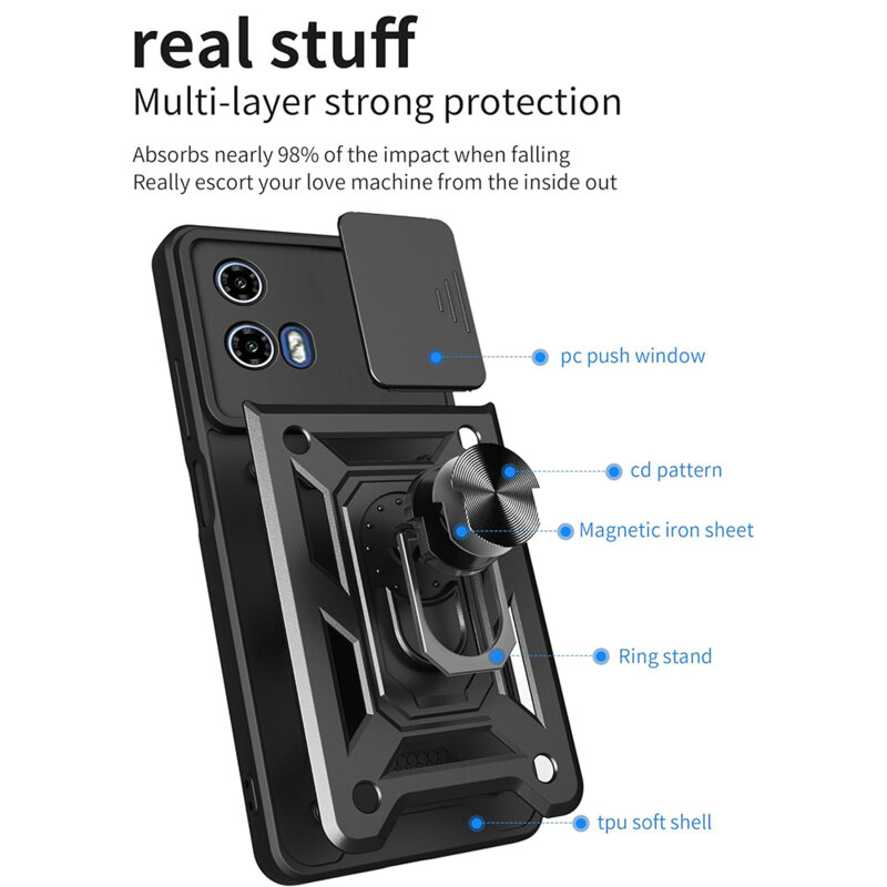Husa Motorola Moto G71 5G protectie camera Techsuit CamShield Series, negru