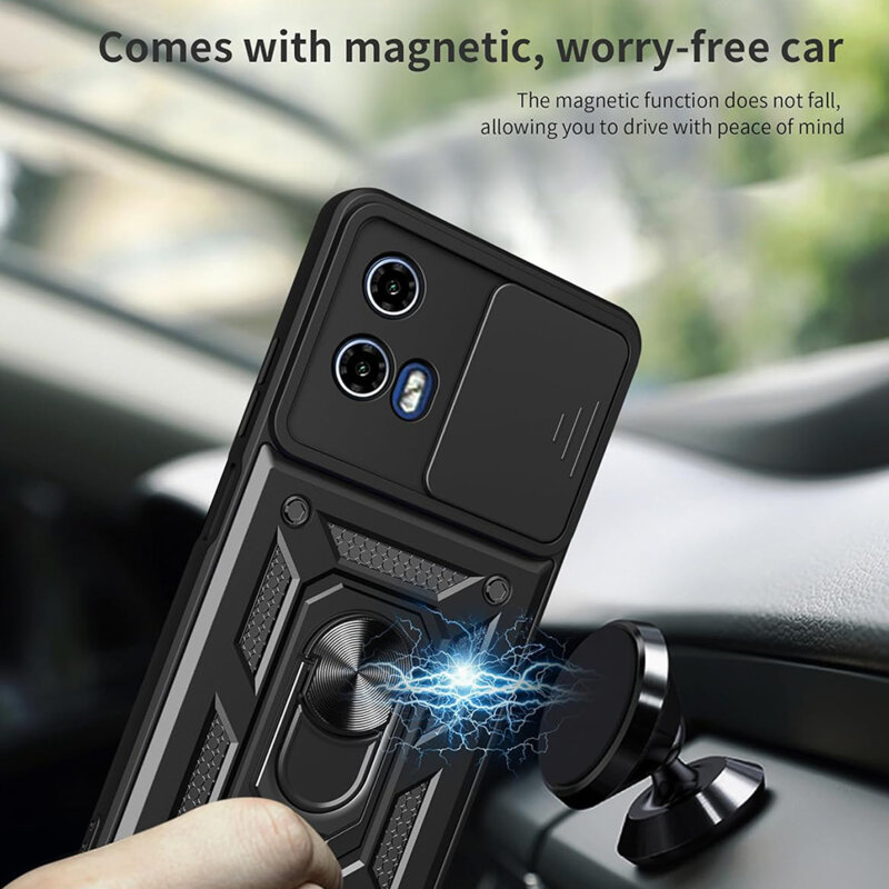 Husa Motorola Moto G71 5G protectie camera Techsuit CamShield Series, negru