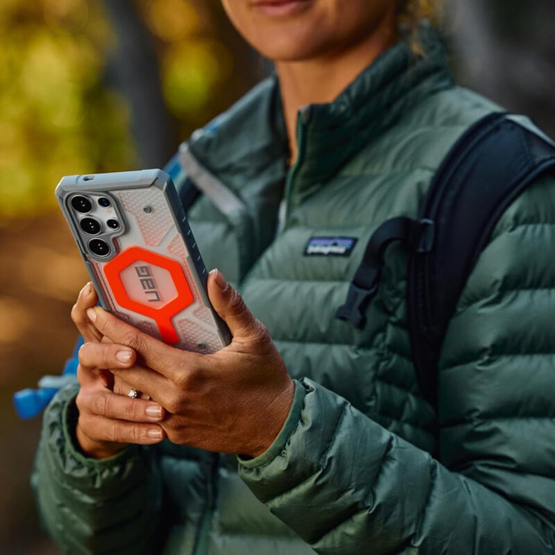 Husa Samsung Galaxy S25 Ultra UAG Pathfinder Clear MagSafe, Blues Lanyard