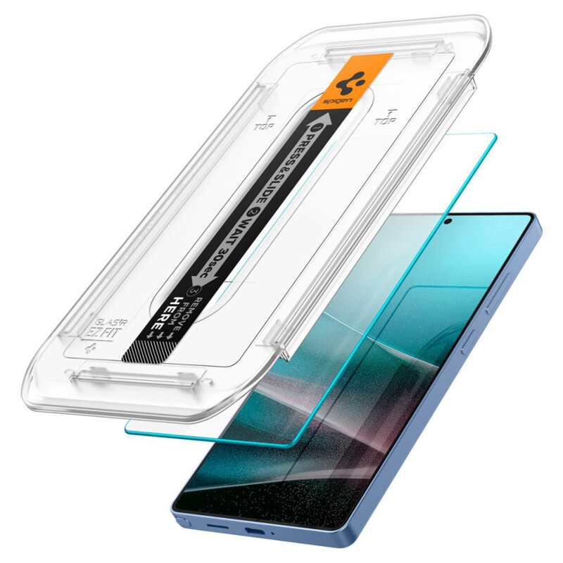 [Pachet 2x] Folie Samsung Galaxy S25 Ultra Spigen Glas.tR EZ Fit HD, transparenta