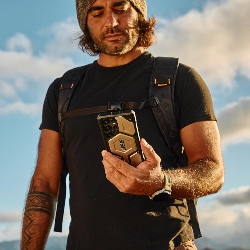 UAG Monarch Pro MagSafe Kevlar Mallard — vedere laterala si profil