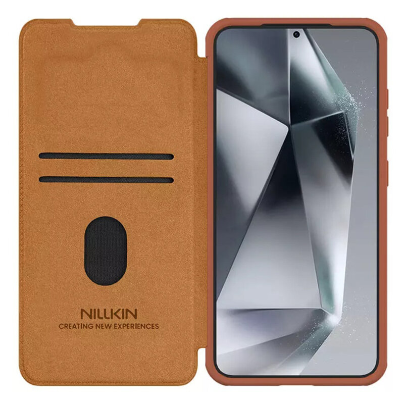 Husa Samsung Galaxy S25 Nillkin Qin Pro Leather Case, maro