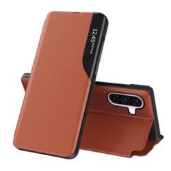 Husa Samsung Galaxy A56 5G Eco Leather View flip tip carte, portocaliu