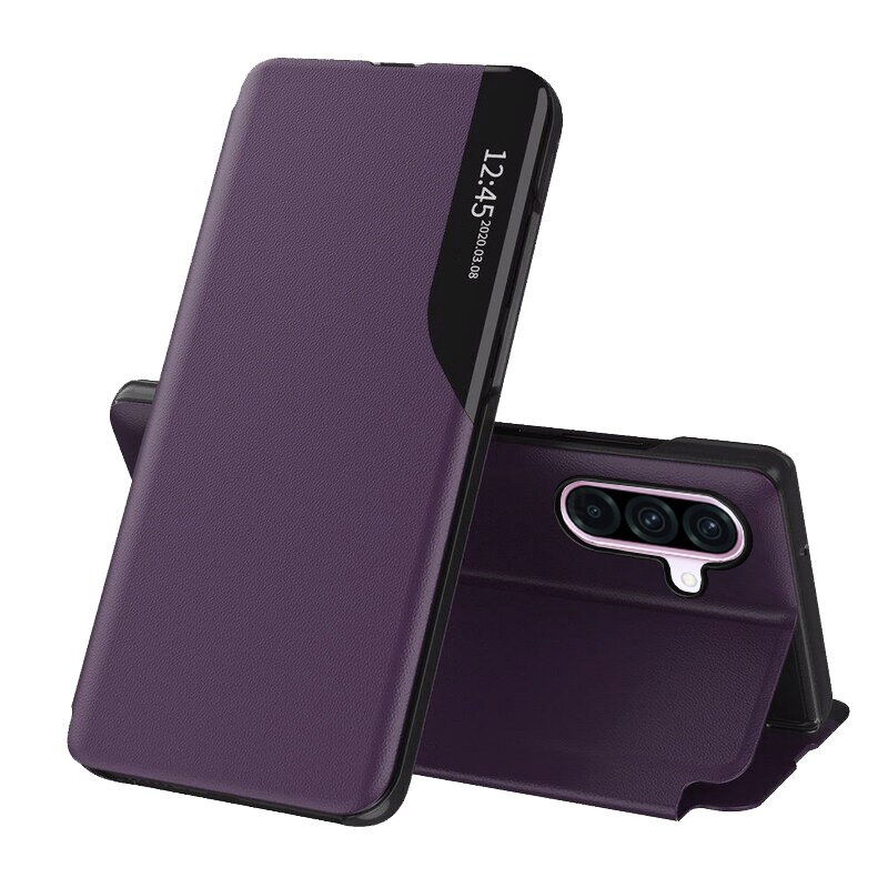 Husa Samsung Galaxy A56 5G Eco Leather View flip tip carte, mov