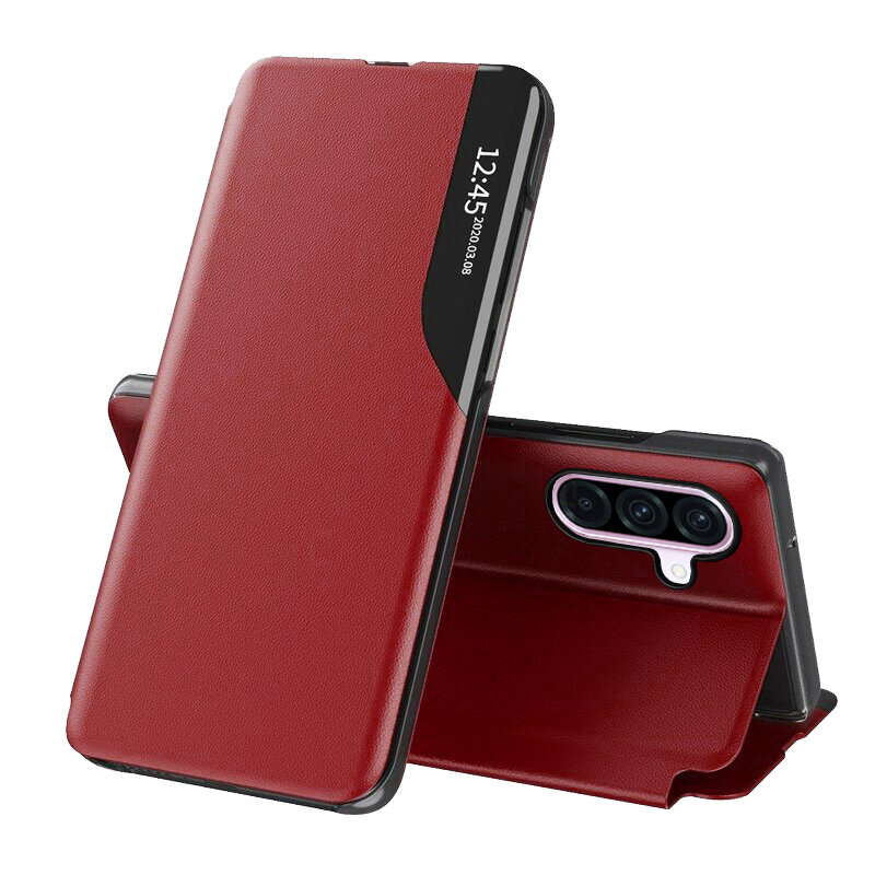 Husa Samsung Galaxy A56 5G Eco Leather View flip tip carte, rosu