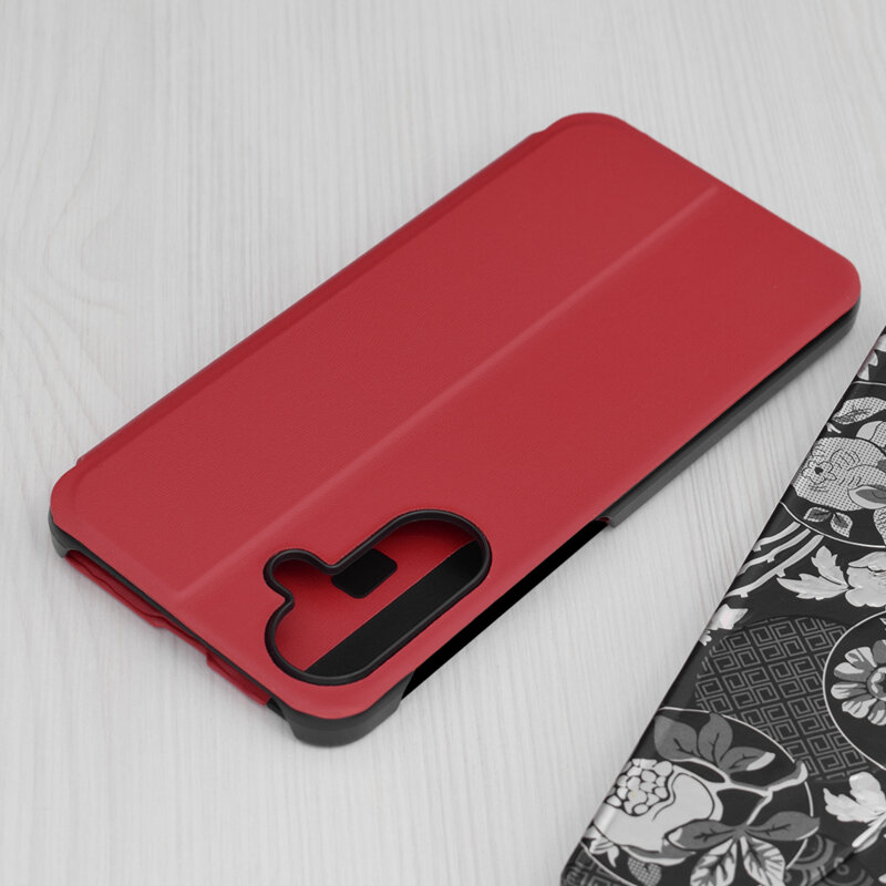Husa Samsung Galaxy A56 5G Eco Leather View flip tip carte, rosu
