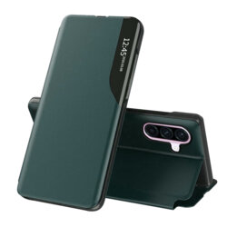 Husa Samsung Galaxy A56 5G Eco Leather View flip tip carte, verde