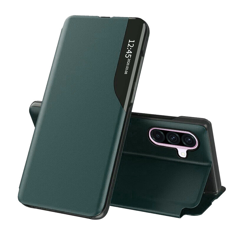 Husa Samsung Galaxy A56 5G Eco Leather View flip tip carte, verde