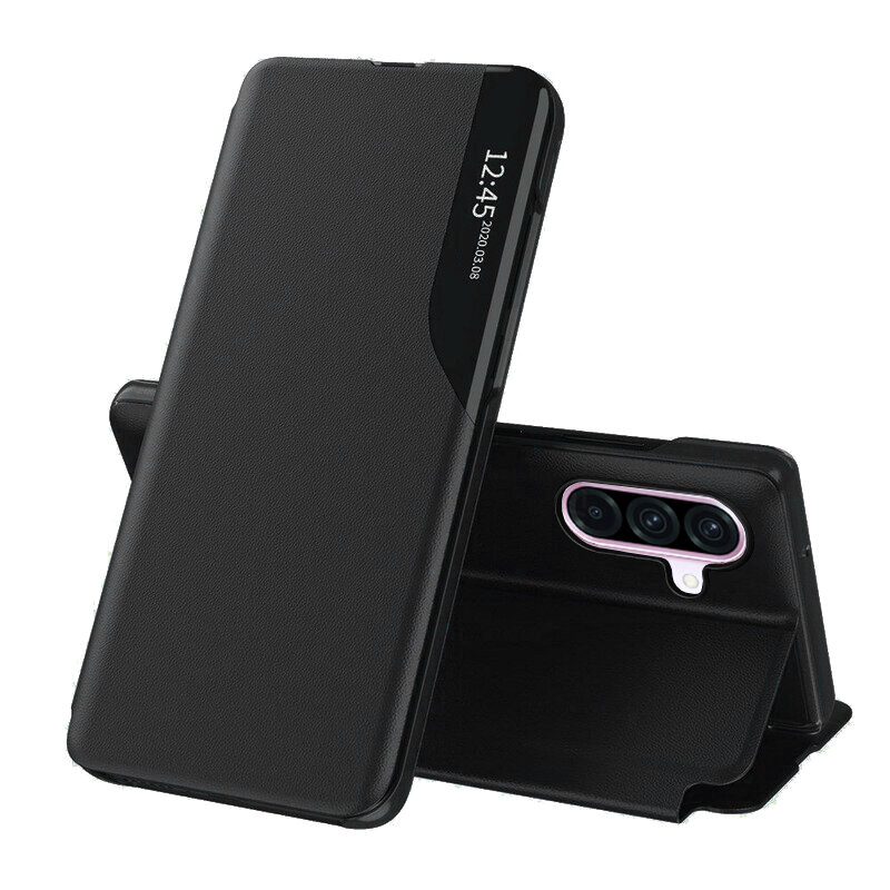 Husa Samsung Galaxy A56 5G Eco Leather View flip tip carte, negru