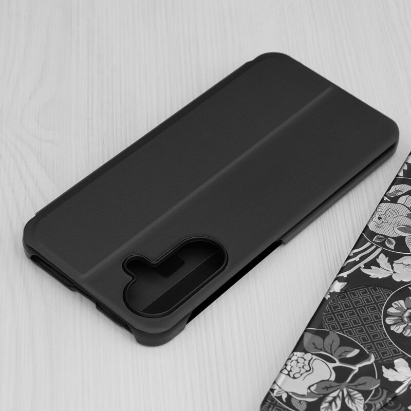 Husa Samsung Galaxy A56 5G Eco Leather View flip tip carte, negru