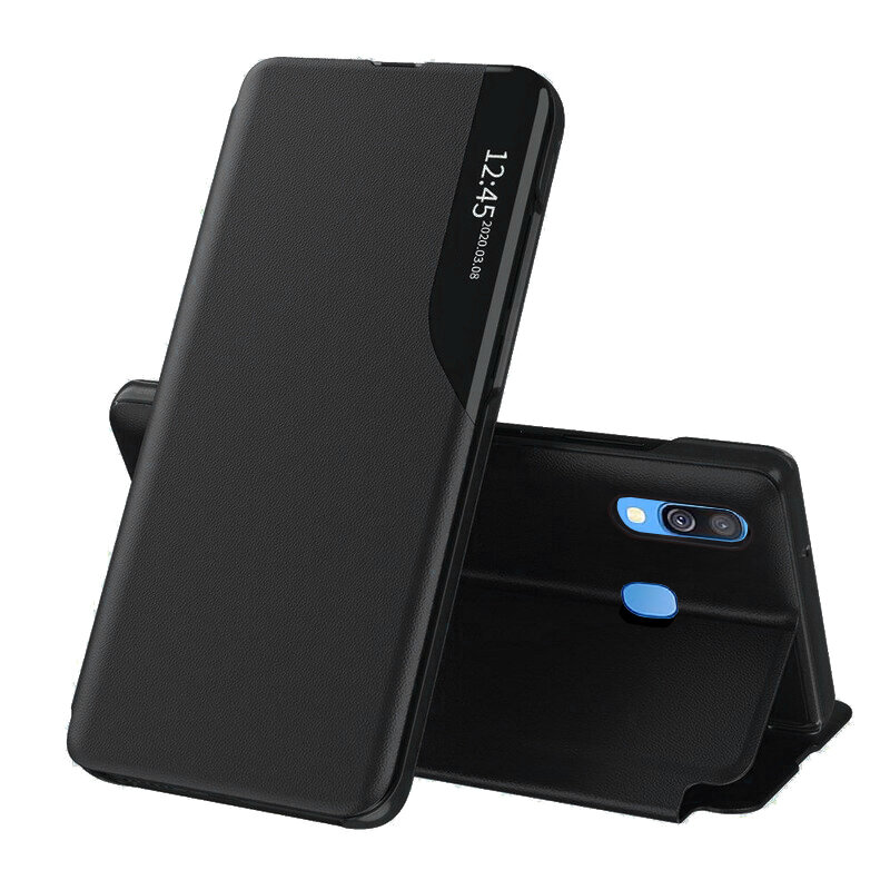 Husa Samsung Galaxy A40 Eco Leather View flip tip carte, negru