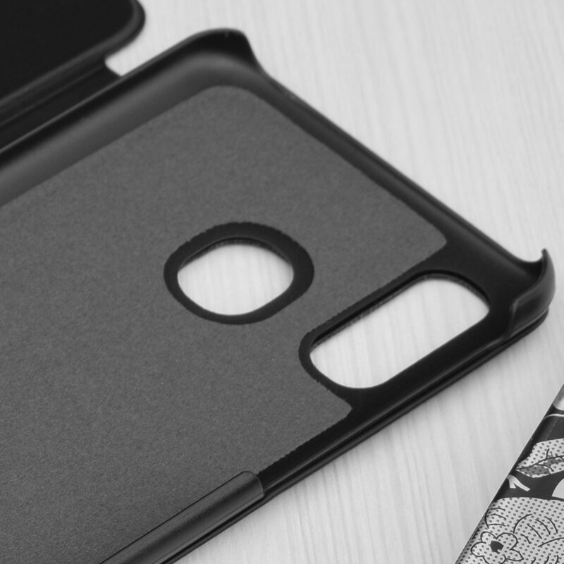 Husa Samsung Galaxy A40 Eco Leather View flip tip carte, negru