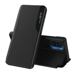 Husa Xiaomi Poco F3 Eco Leather View flip tip carte, negru