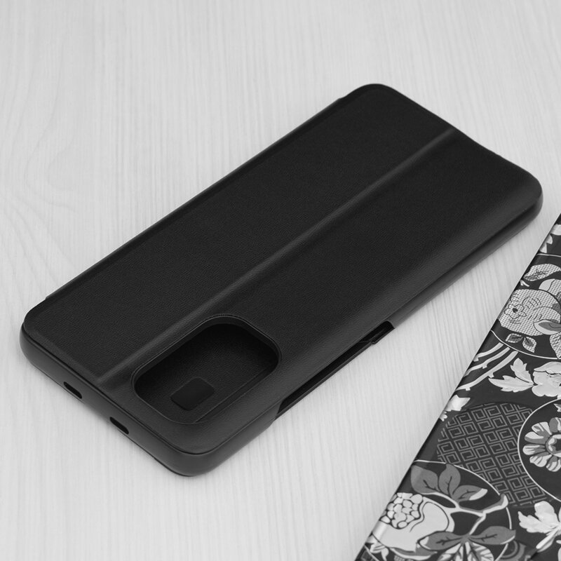 Husa Xiaomi Poco F3 Eco Leather View flip tip carte, negru