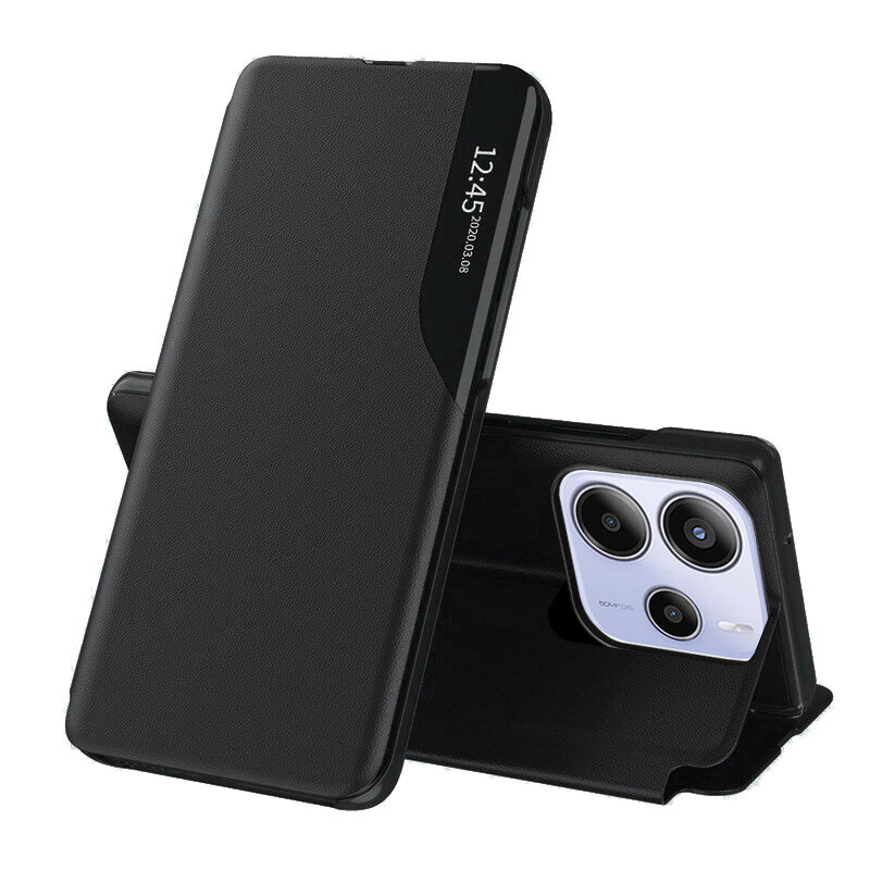 Husa Xiaomi Redmi Note 14 5G Eco Leather View flip tip carte, negru