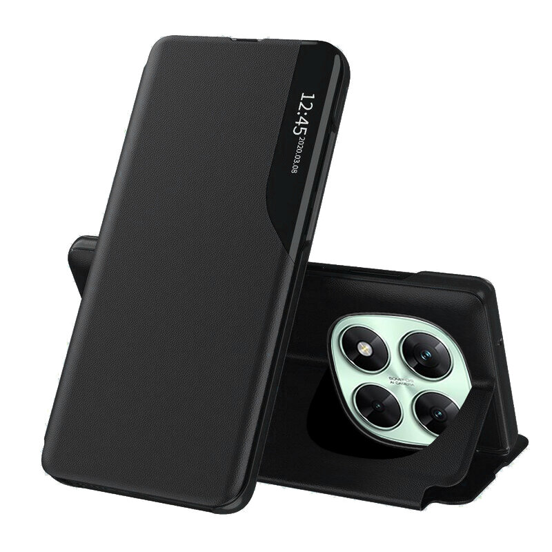 Husa Xiaomi Poco X7 Eco Leather View flip tip carte, negru