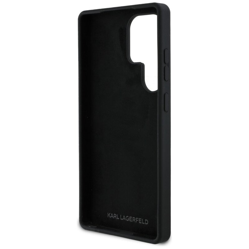 Husa Karl Lagerfeld Samsung Galaxy S25 Ultra Silicone Sign Metal Logo, negru, KLHCS25LSCMSMVK