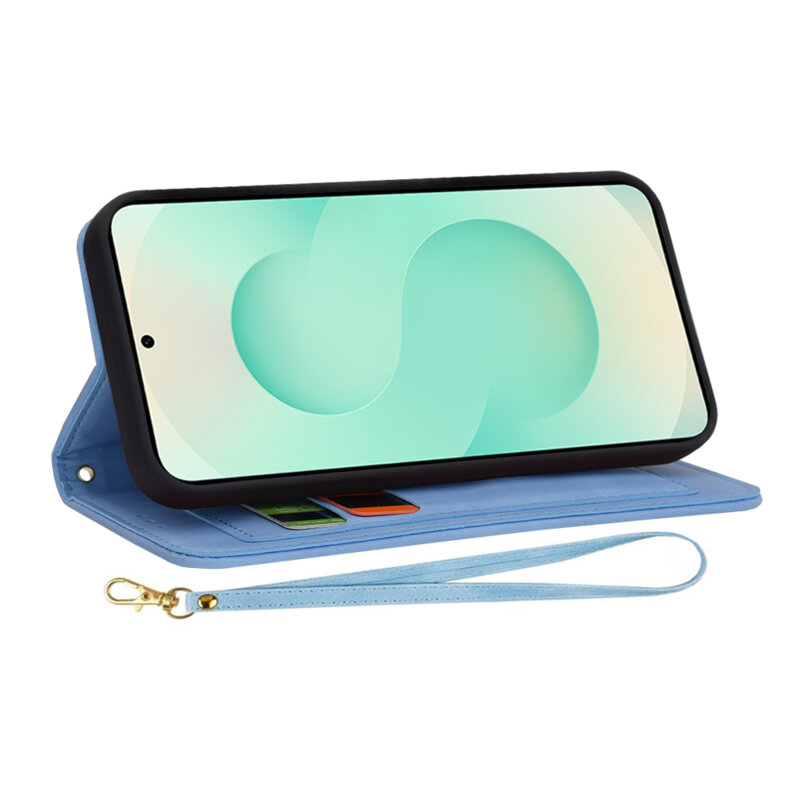 Husa personalizata fete Samsung Galaxy S25 Plus Techsuit FlipCraft, bleu