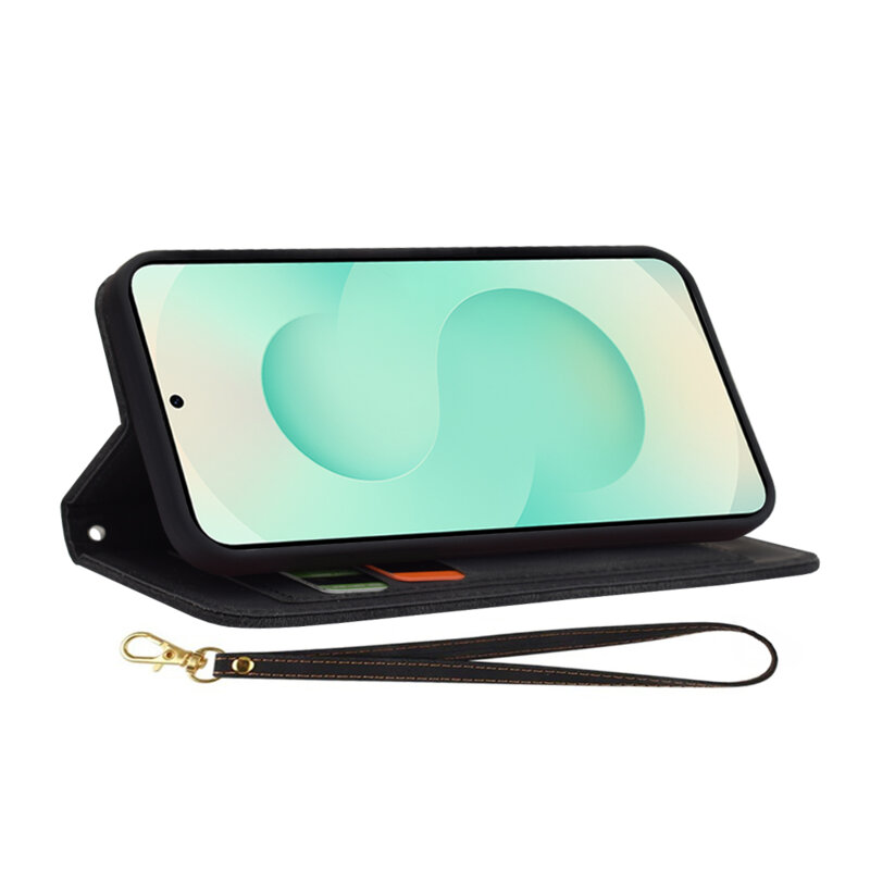 Husa personalizata fete Samsung Galaxy S25 Plus Techsuit FlipCraft, negru