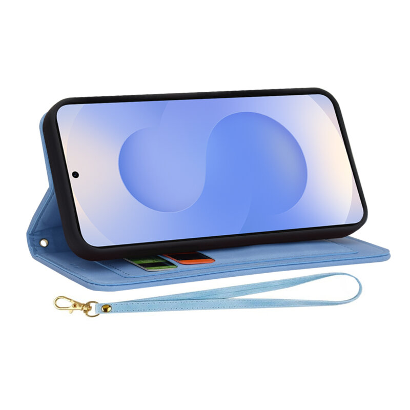 Husa personalizata fete Samsung Galaxy S25 Techsuit FlipCraft, bleu