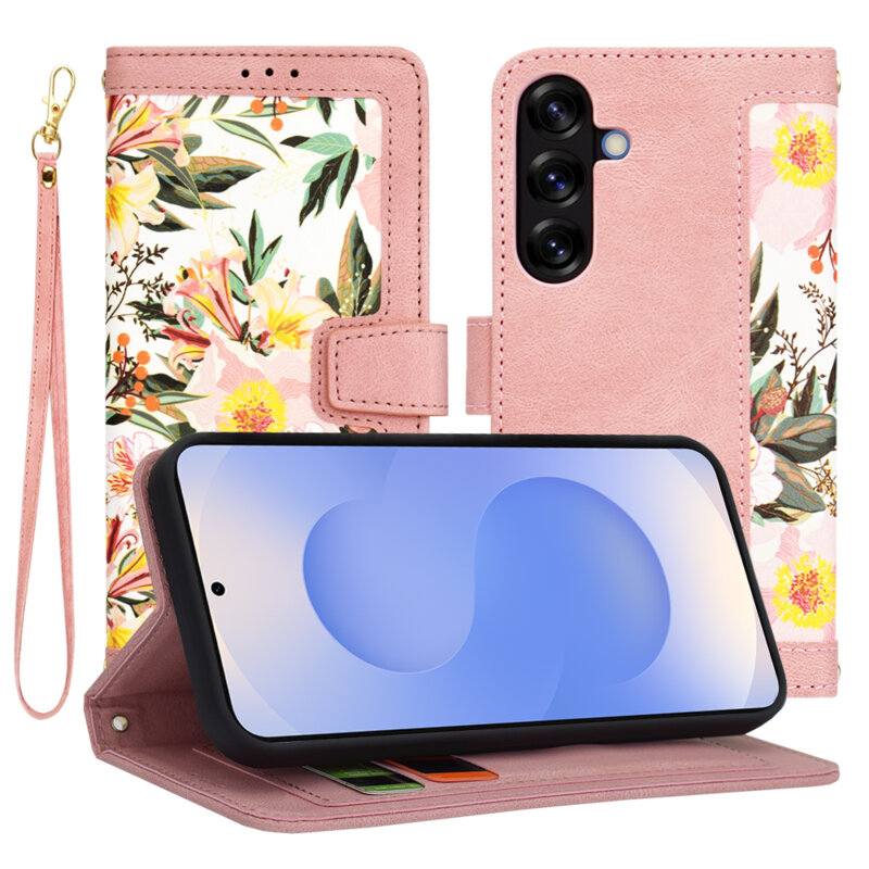 Husa personalizata fete Samsung Galaxy S25 Techsuit FlipCraft, roz