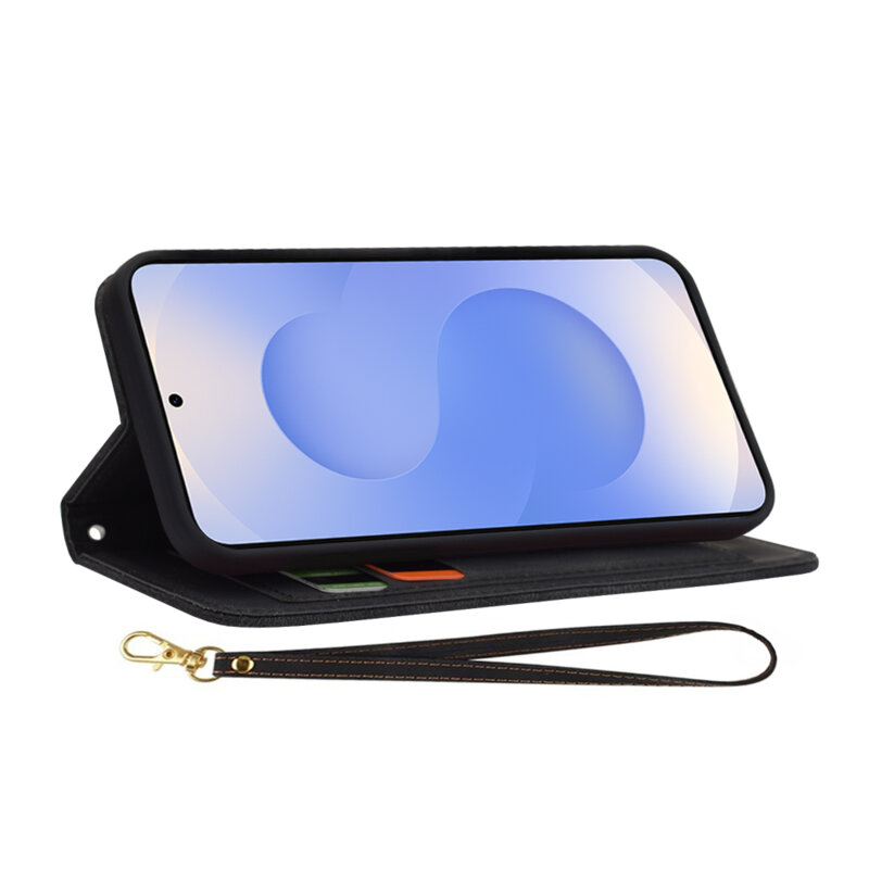 Husa personalizata fete Samsung Galaxy S25 Techsuit FlipCraft, negru