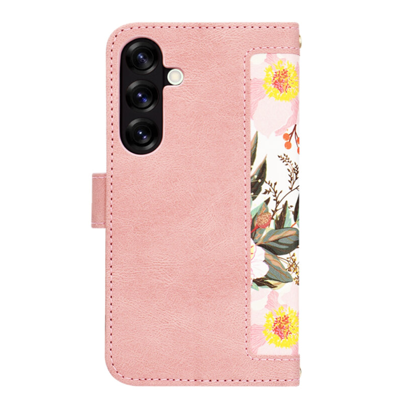 Husa personalizata fete Samsung Galaxy S25 Plus Techsuit FlipCraft, roz