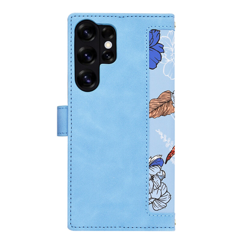 Husa personalizata fete Samsung Galaxy S25 Ultra Techsuit FlipCraft, bleu