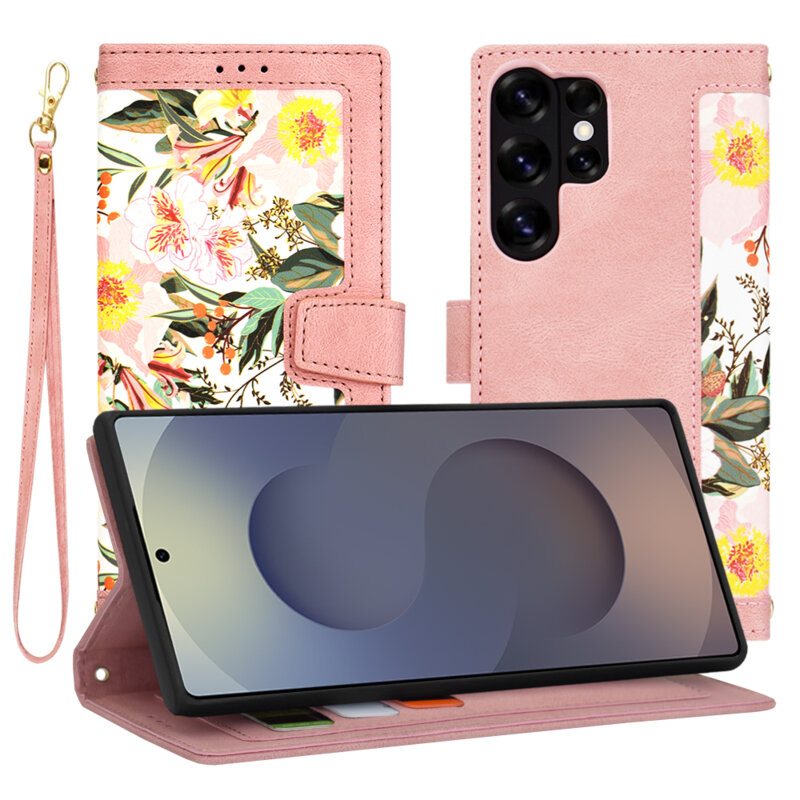 Husa personalizata fete Samsung Galaxy S25 Ultra Techsuit FlipCraft, roz