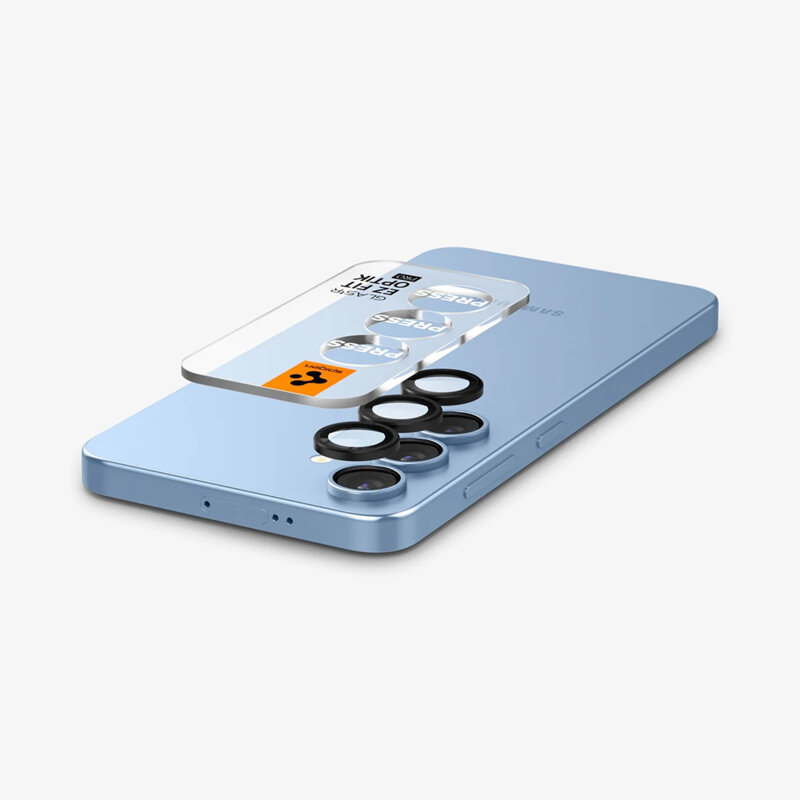 [Pachet 2x] Folie sticla camera Samsung Galaxy S25 Spigen Glas.tR Optik EZ Fit Pro, negru