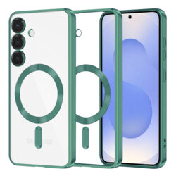 Husa premium Samsung Galaxy S25 Techsuit Luxury Crystal MagSafe, verde deschis