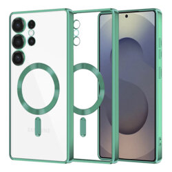 Husa premium Samsung Galaxy S25 Ultra Techsuit Luxury Crystal MagSafe, verde deschis
